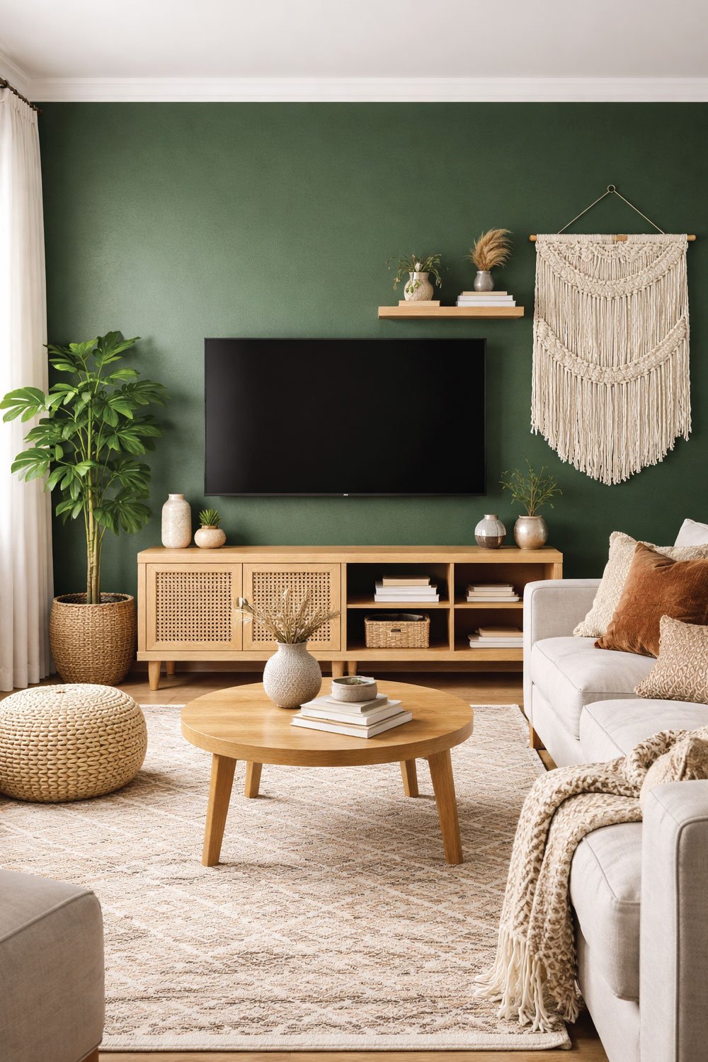 Accent Wall with Paint or Peel-and-Stick Wallpaper