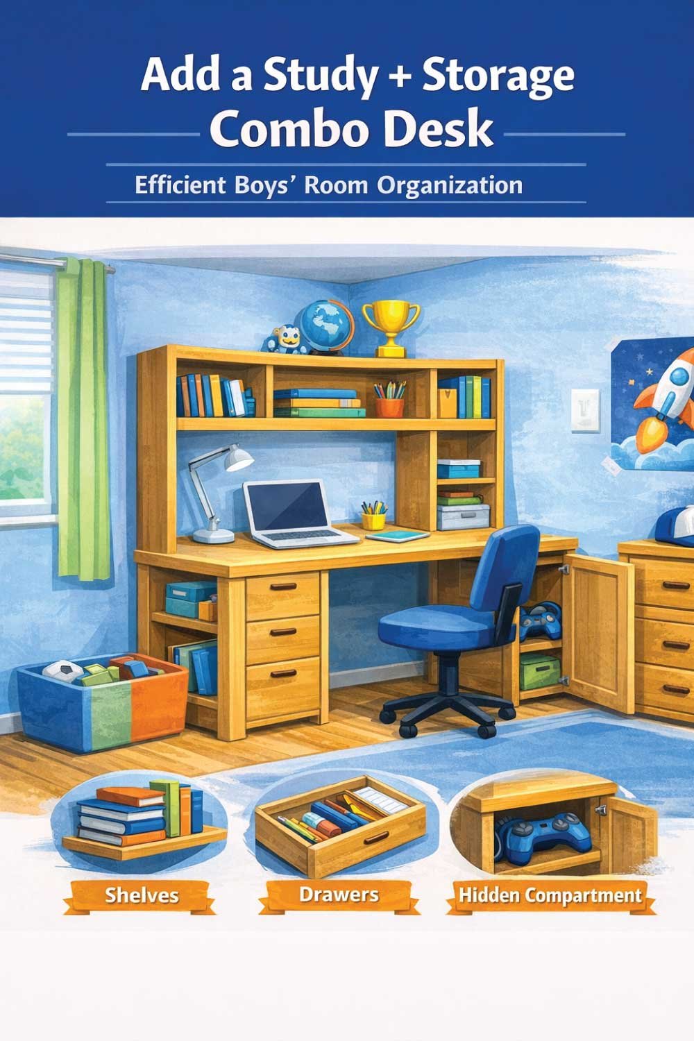 Add a Study + Storage Combo Desk