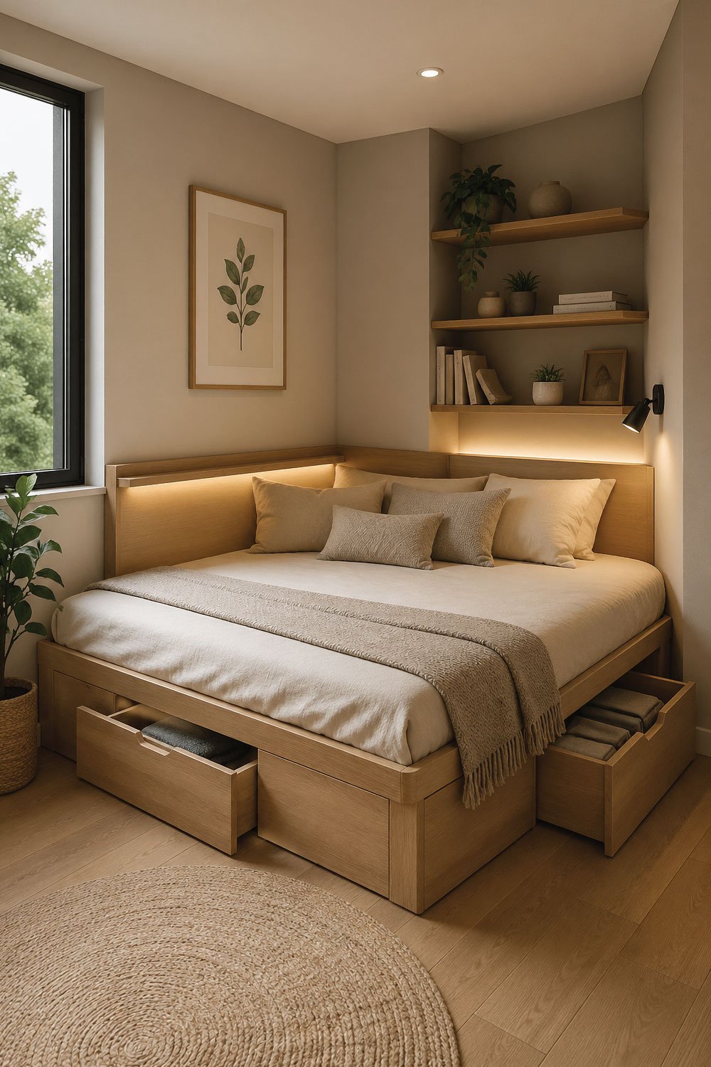 Corner Storage Bed