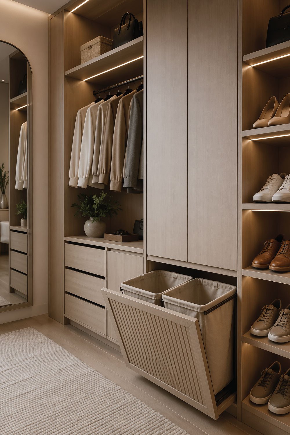 Include a Laundry Hamper Station