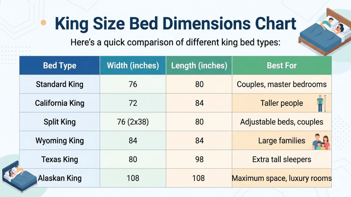 King Size Bed Dimensions Chart