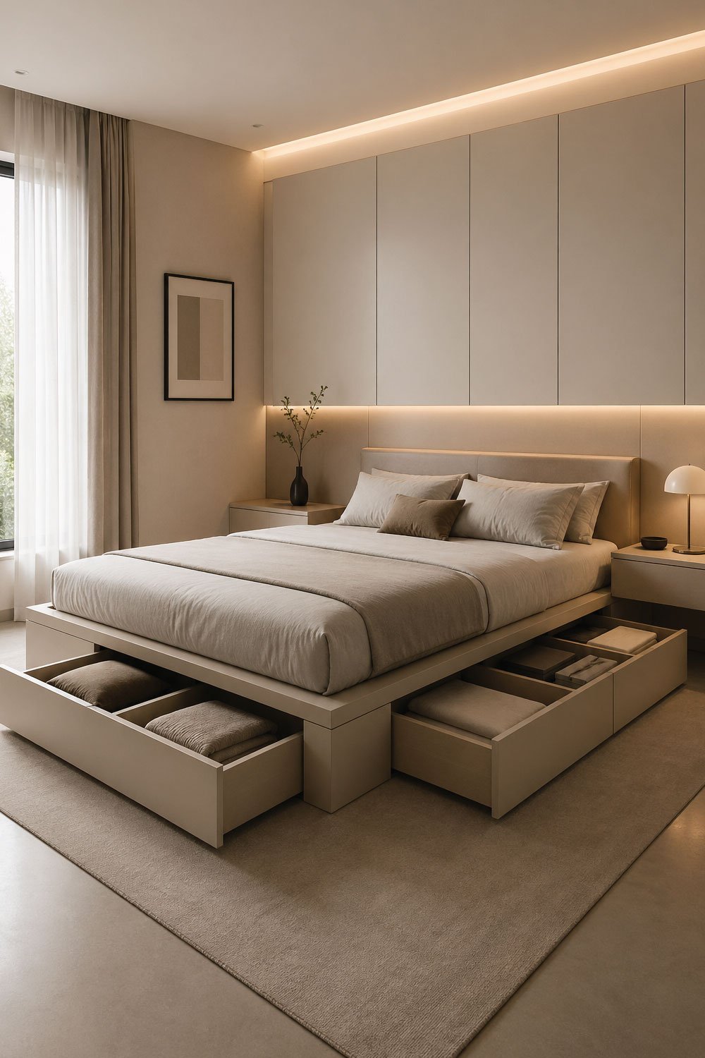 Minimalist Modern Storage Bed