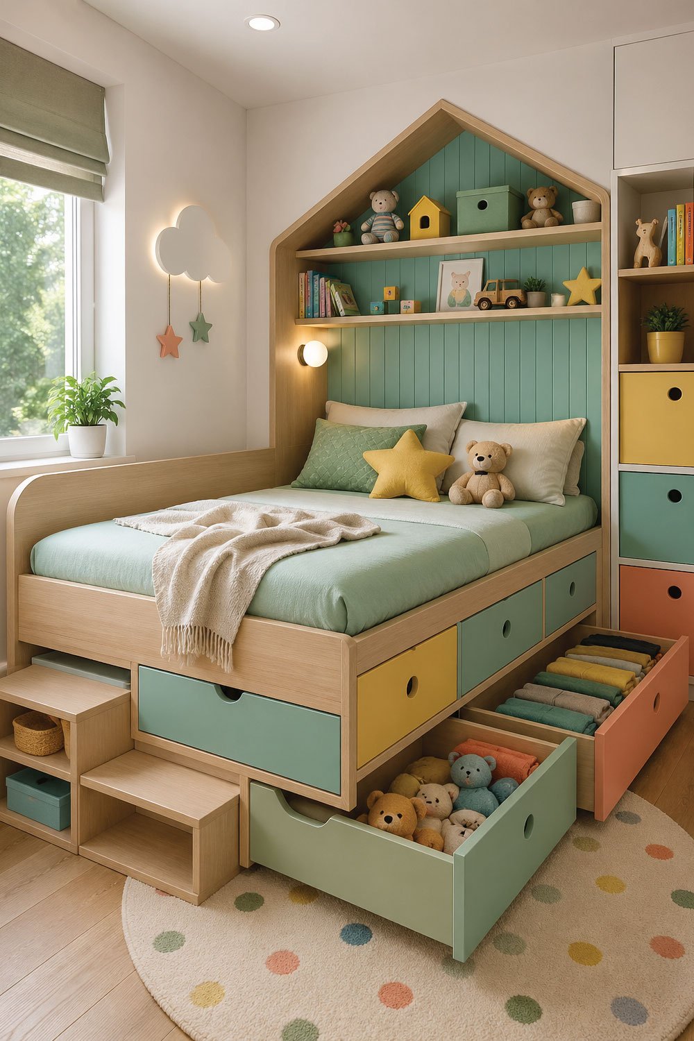 Kids Storage Bed with Drawers