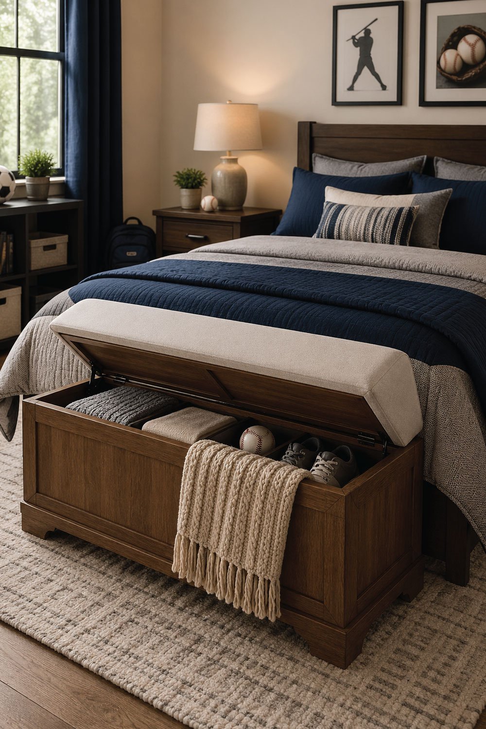 Storage Benches at the Foot of the Bed