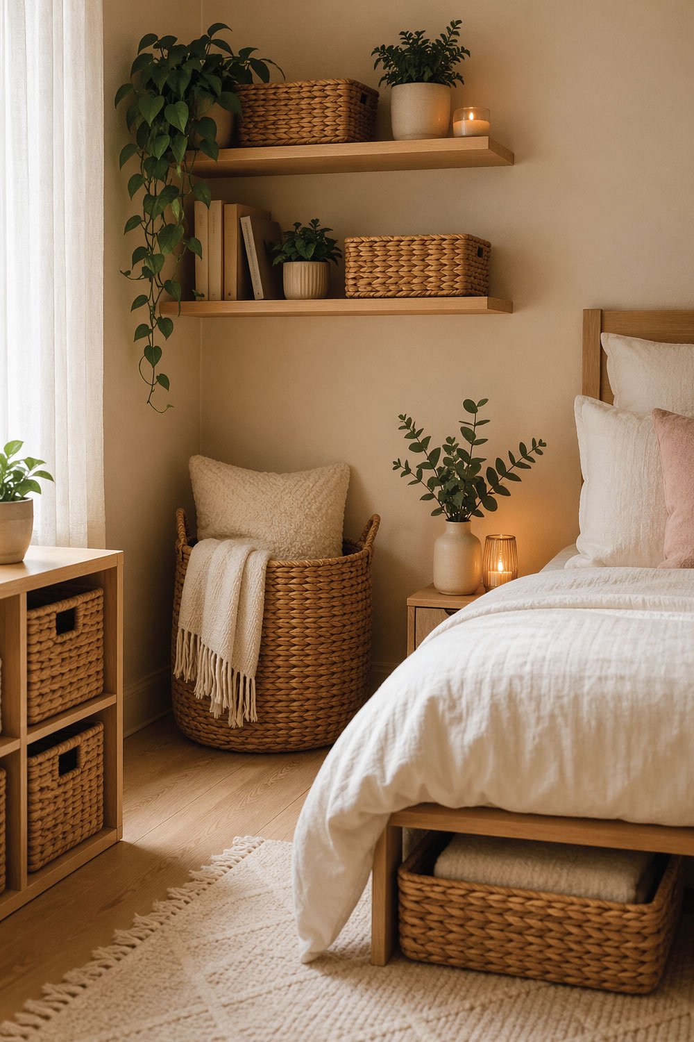 Store Items Inside Decorative Baskets