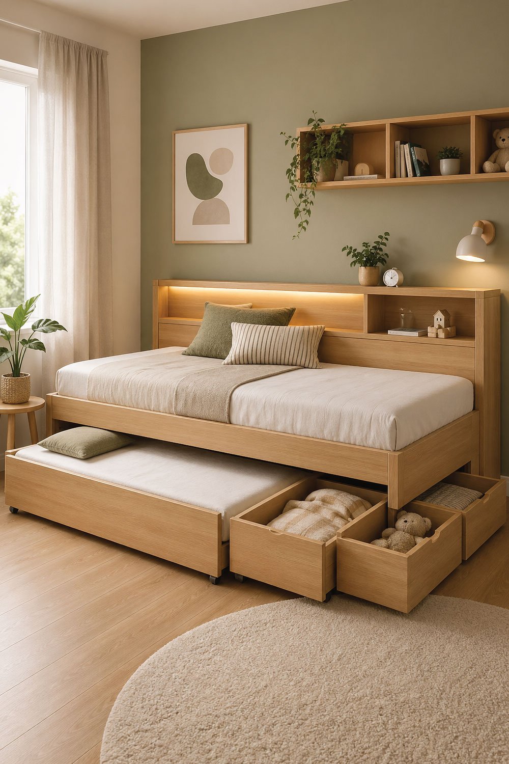 Trundle Bed with Storage