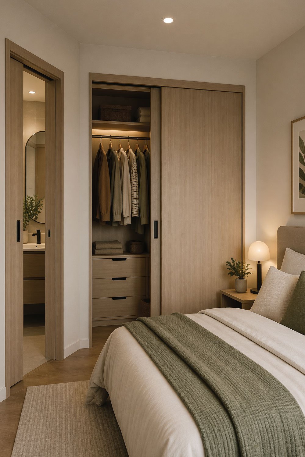 Try Sliding or Pocket Doors