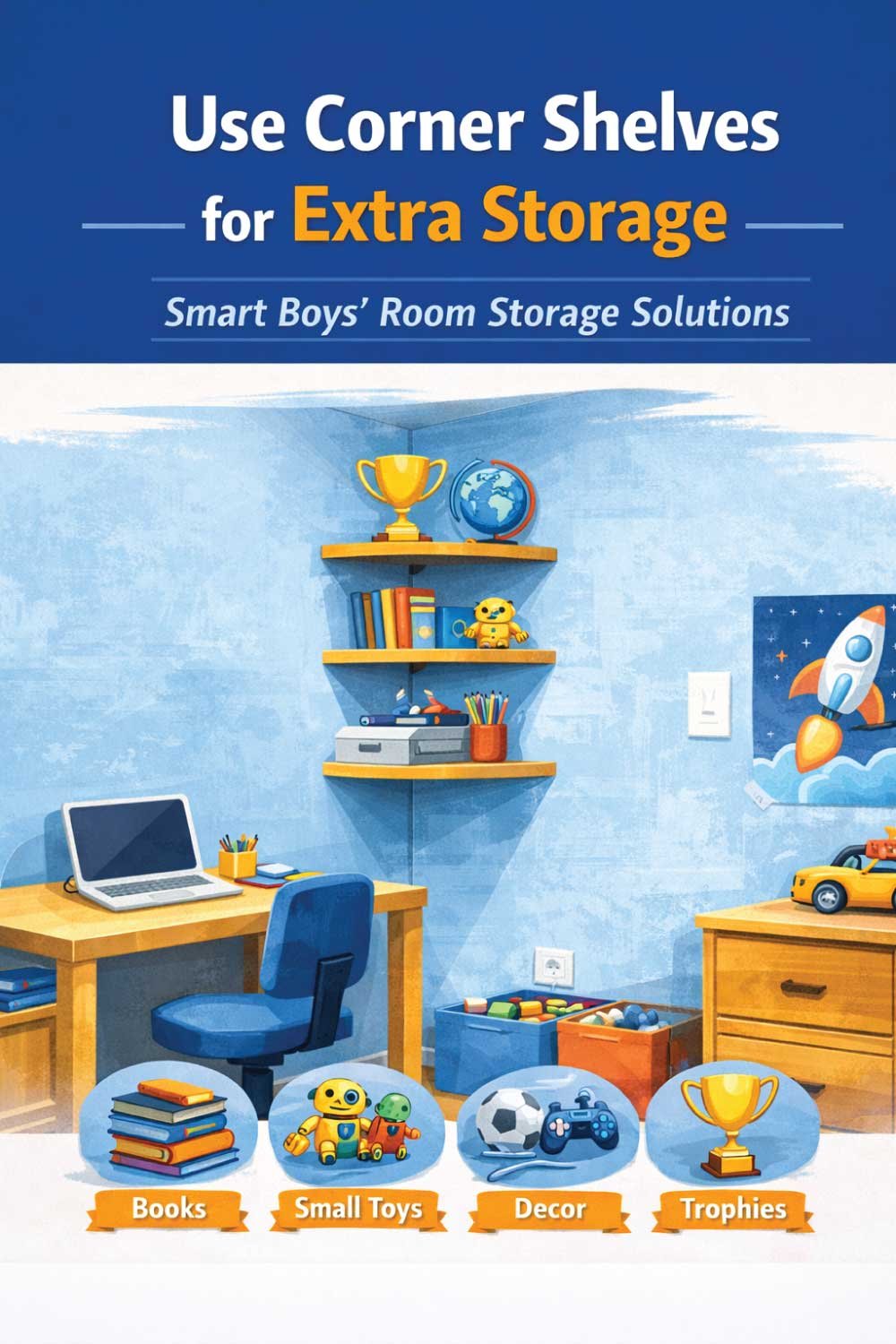 Use Corner Shelves for Extra Storage