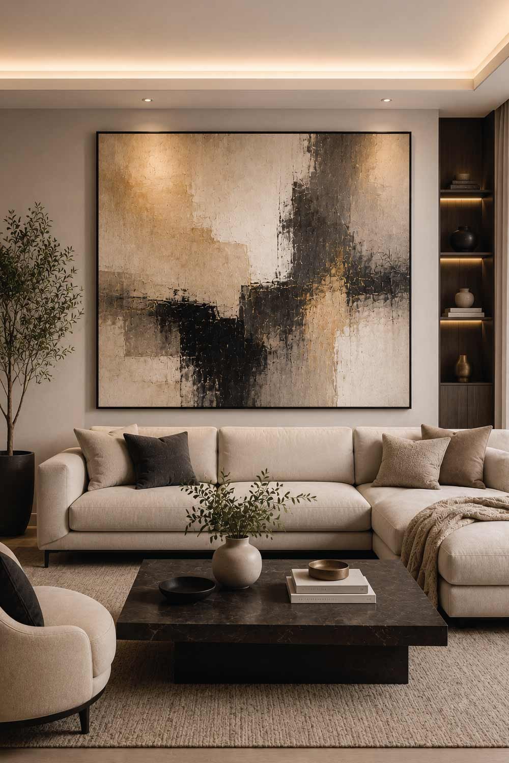 Oversized Abstract Canvas for a Sophisticated Statement