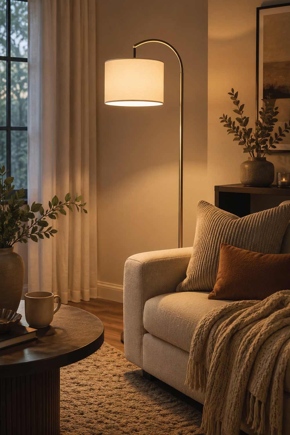 Warm White LED Floor Lamps for Soft Ambience