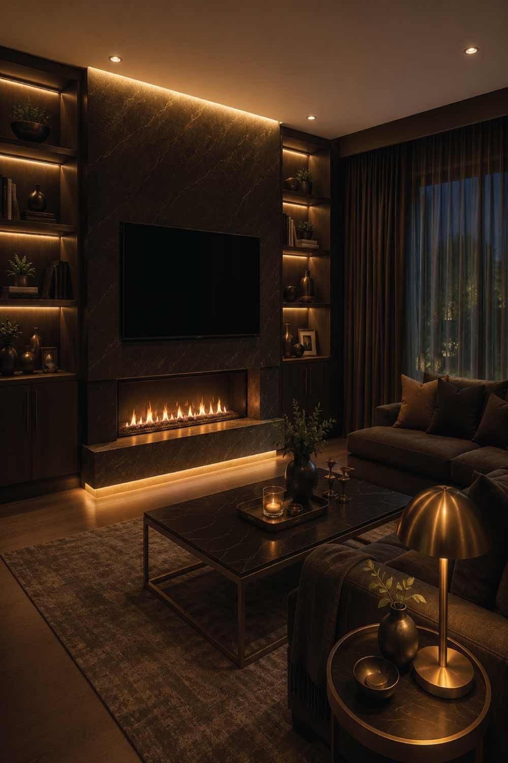 Fireplaces Enhanced with Integrated Lighting