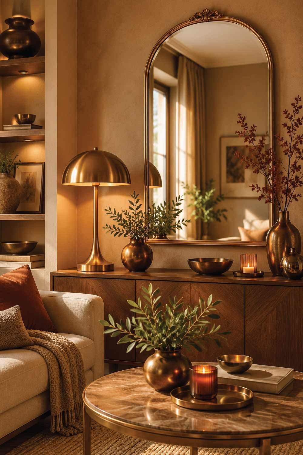 Incorporate Warm Metallic Accents
