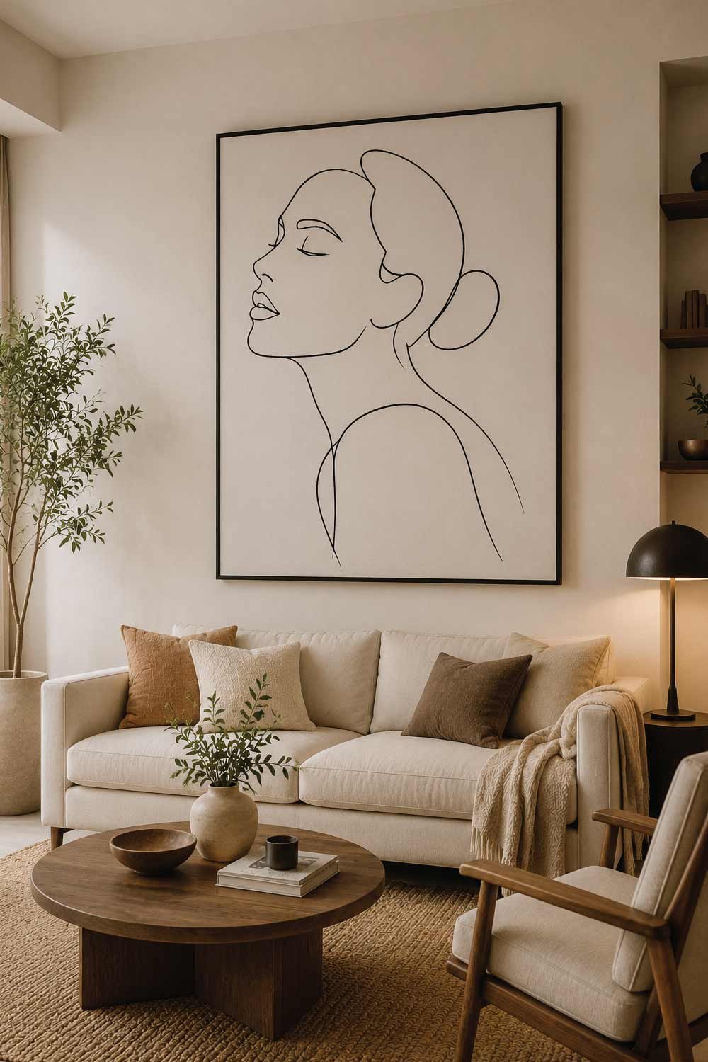 Large Minimalist Line Art