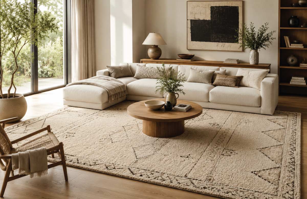 12 aesthetic living room rug ideas
