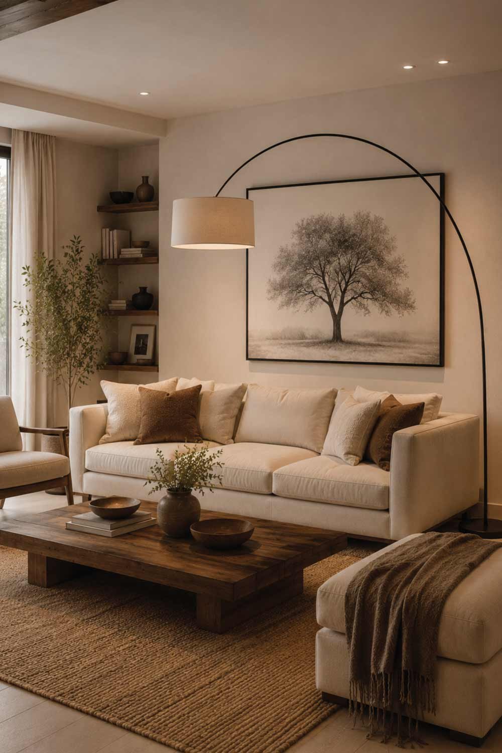 Arc Floor Lamps with Subtle Curves