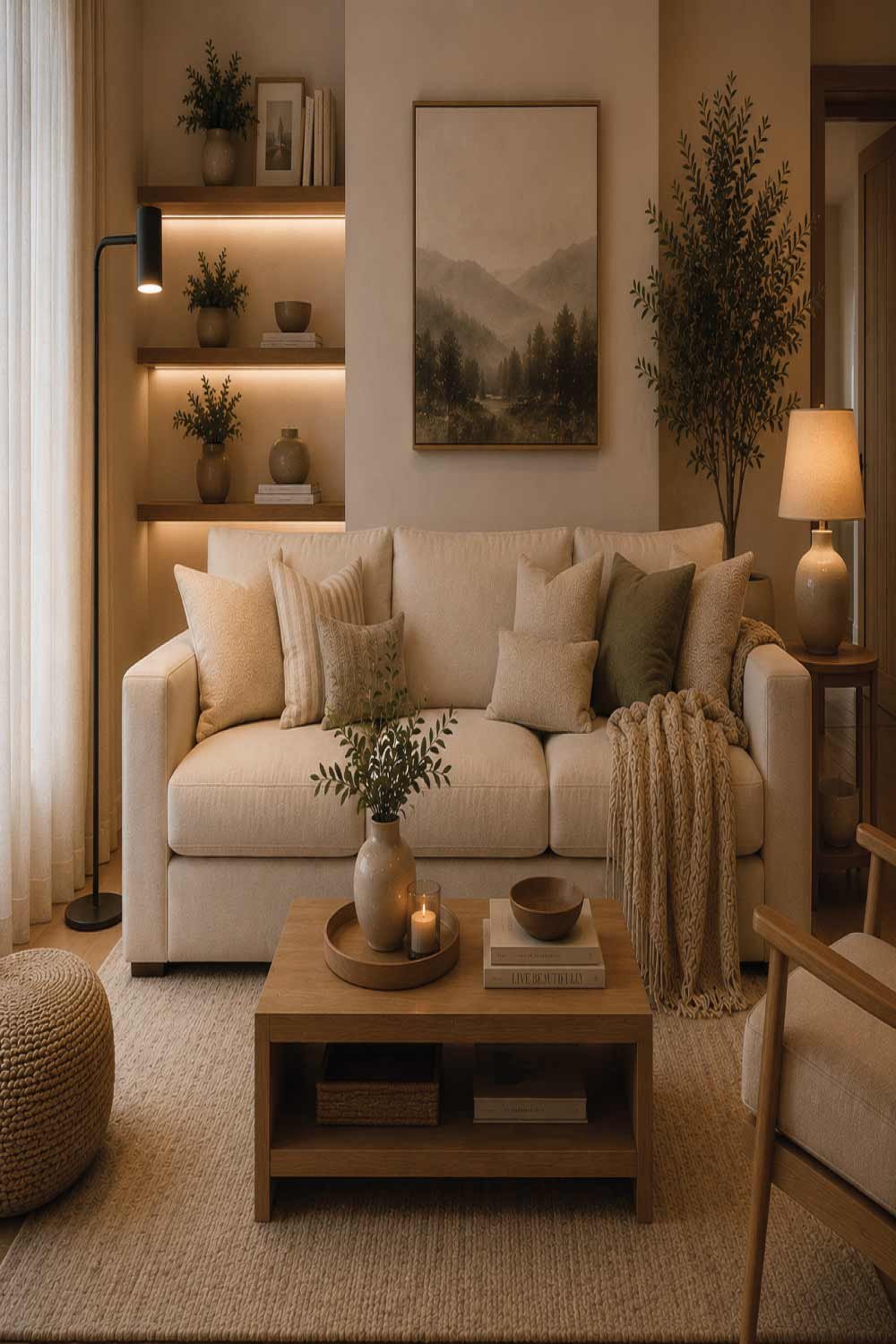 Slim Black Floor Lamp for Small Spaces