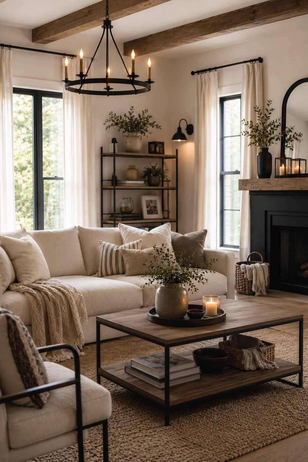 Add Black Metal Accents for Contrast