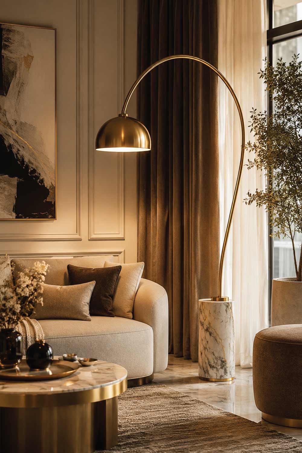 Sculptural Floor Lamps for Functional Elegance