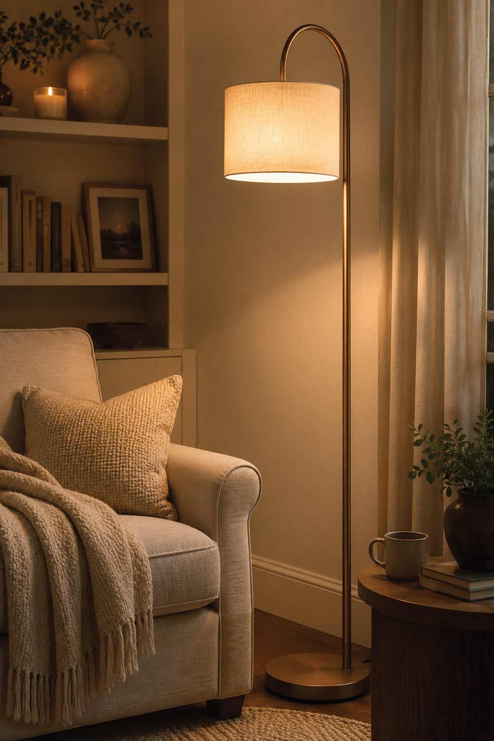 LED Floor Lamps With Fabric Shades