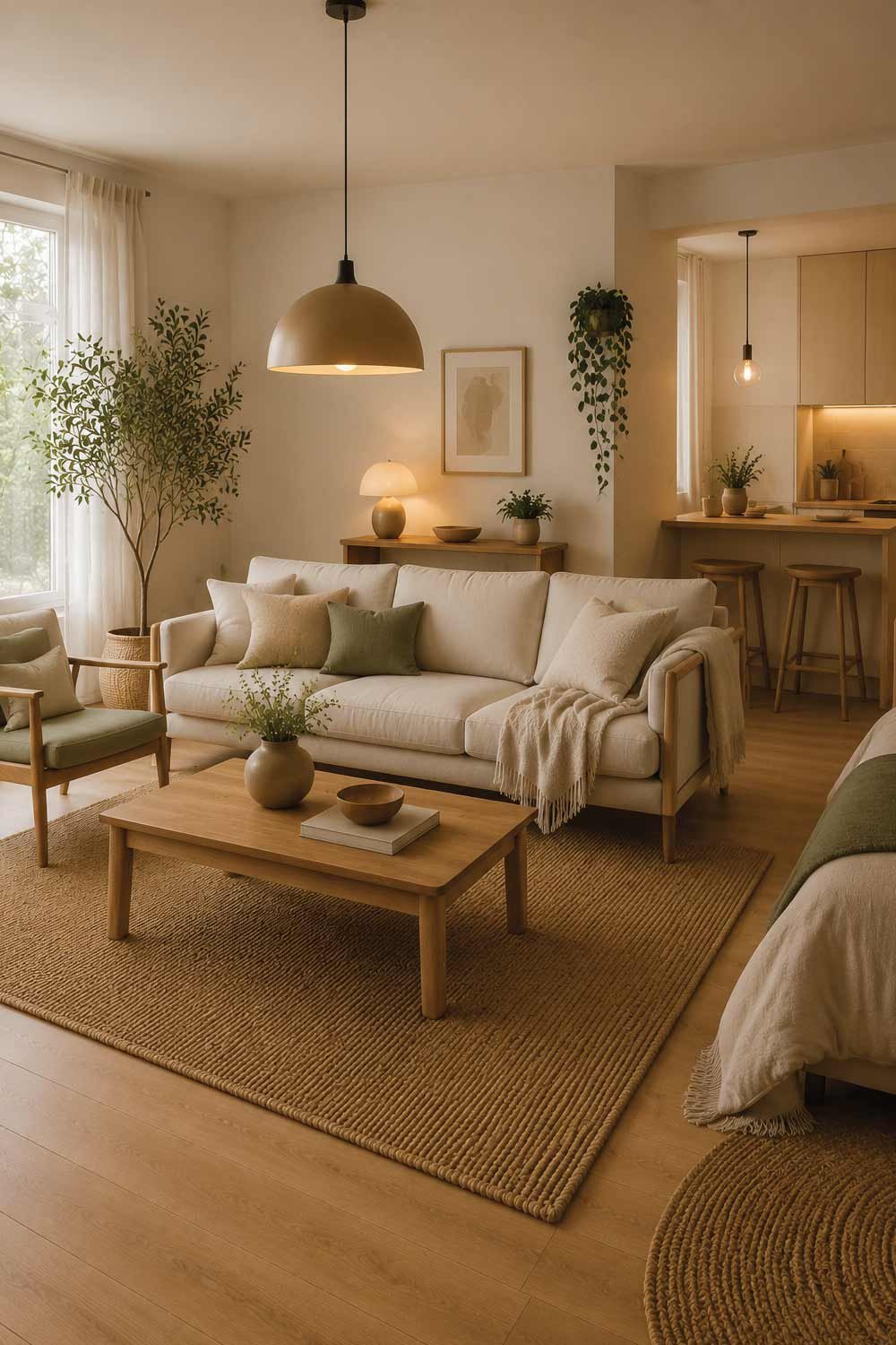 Use Pendant Lights to Define the Living Area