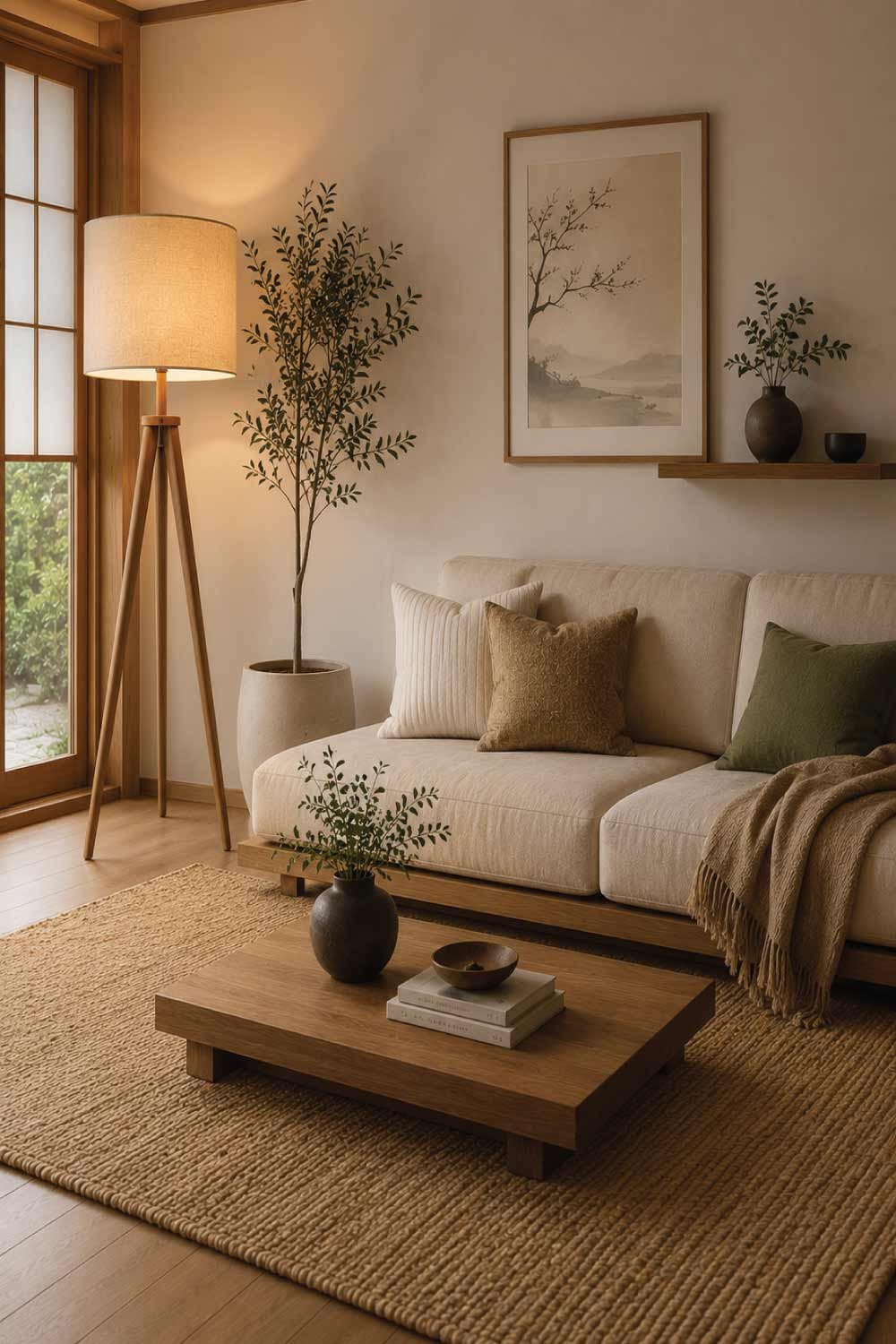 LED Floor Lamps With Wooden Accents