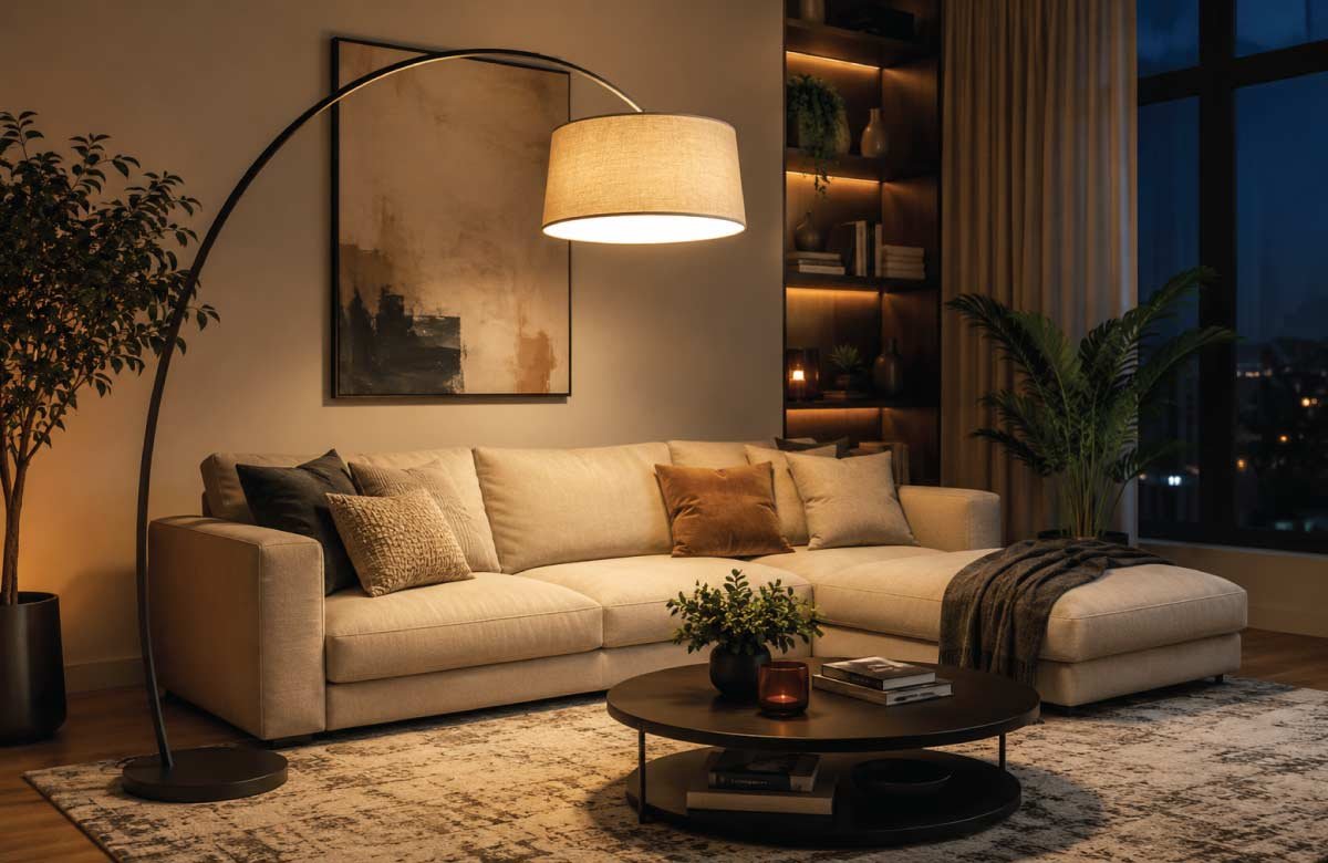 Arc Floor Lamps for a Soft Overhead Glow