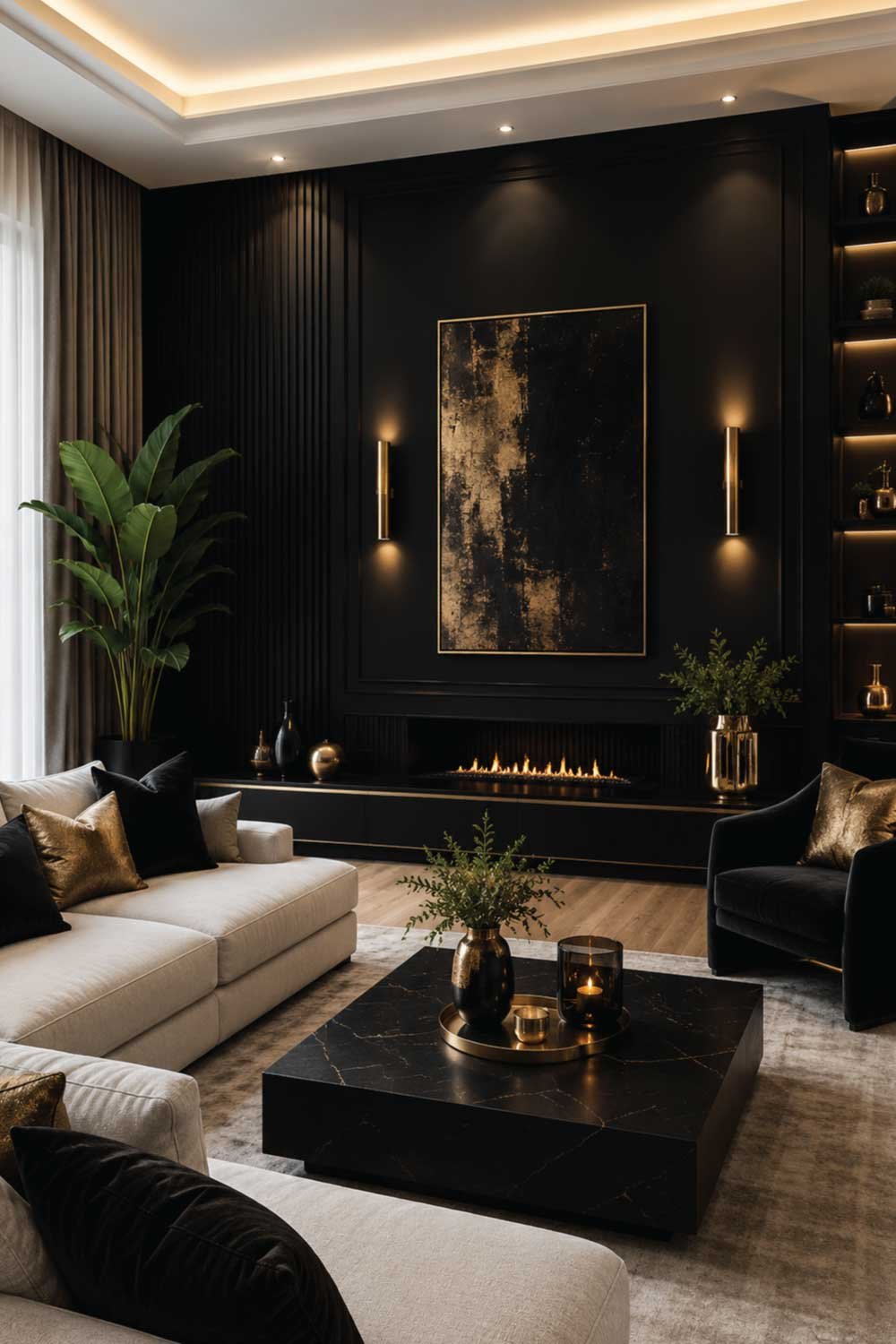 Black Accent Walls for Bold Luxury Design