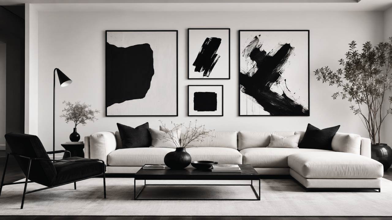 Black And White Living Room Art Ideas