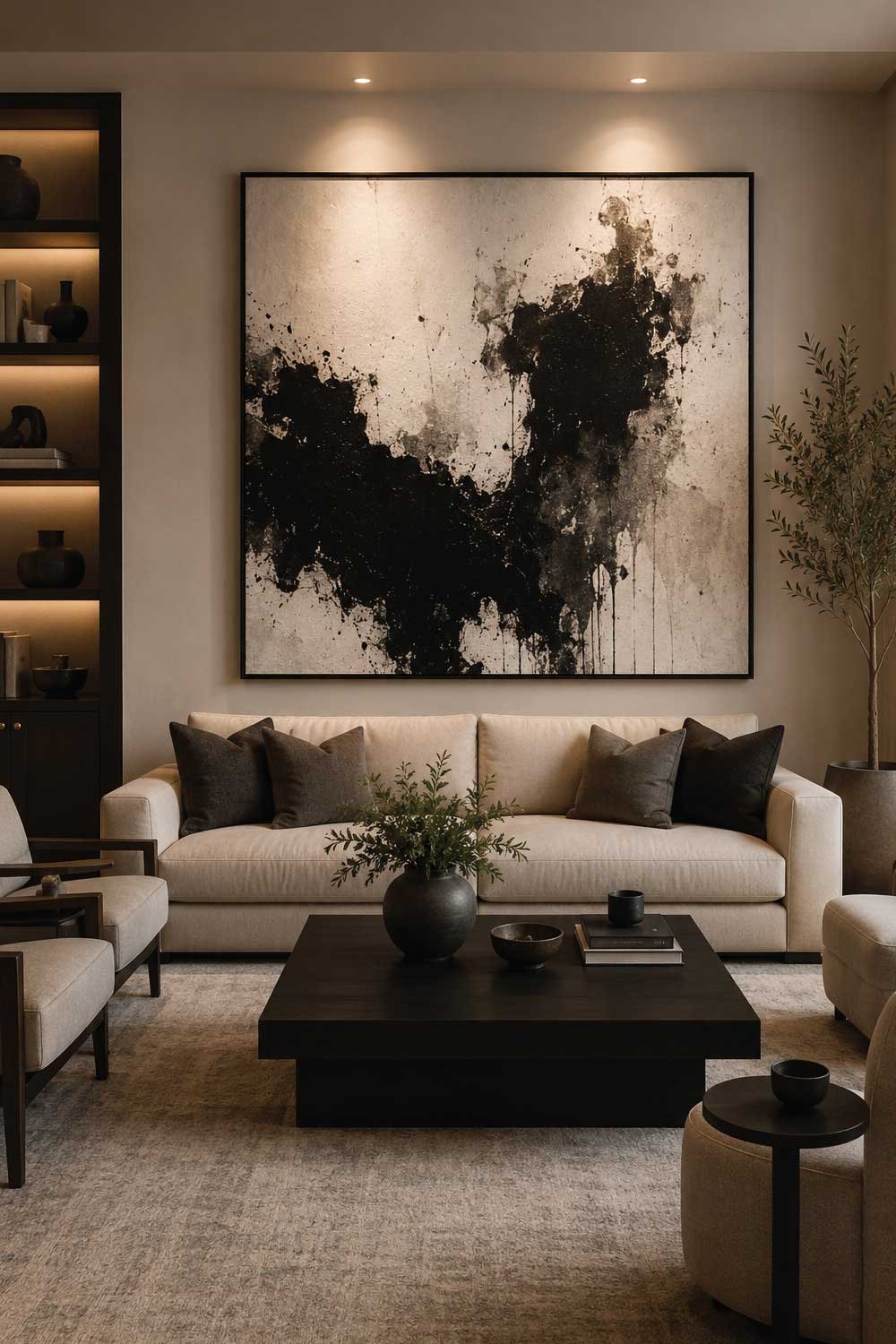 Black & White Large Wall Painting