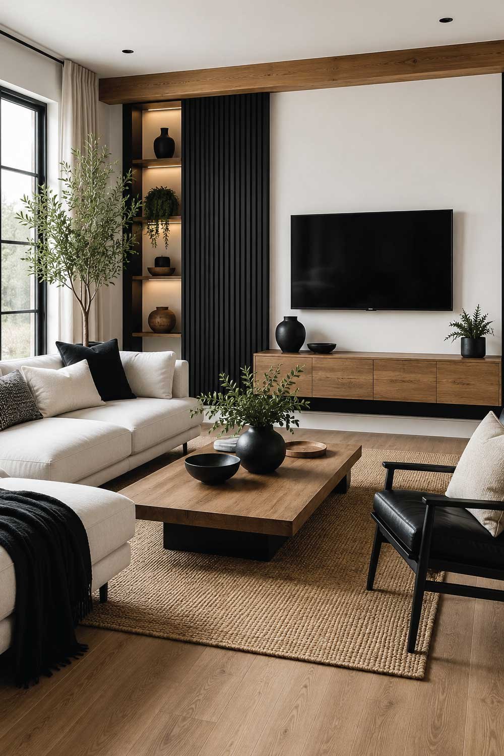Black, White & Wood Natural Modern Scheme