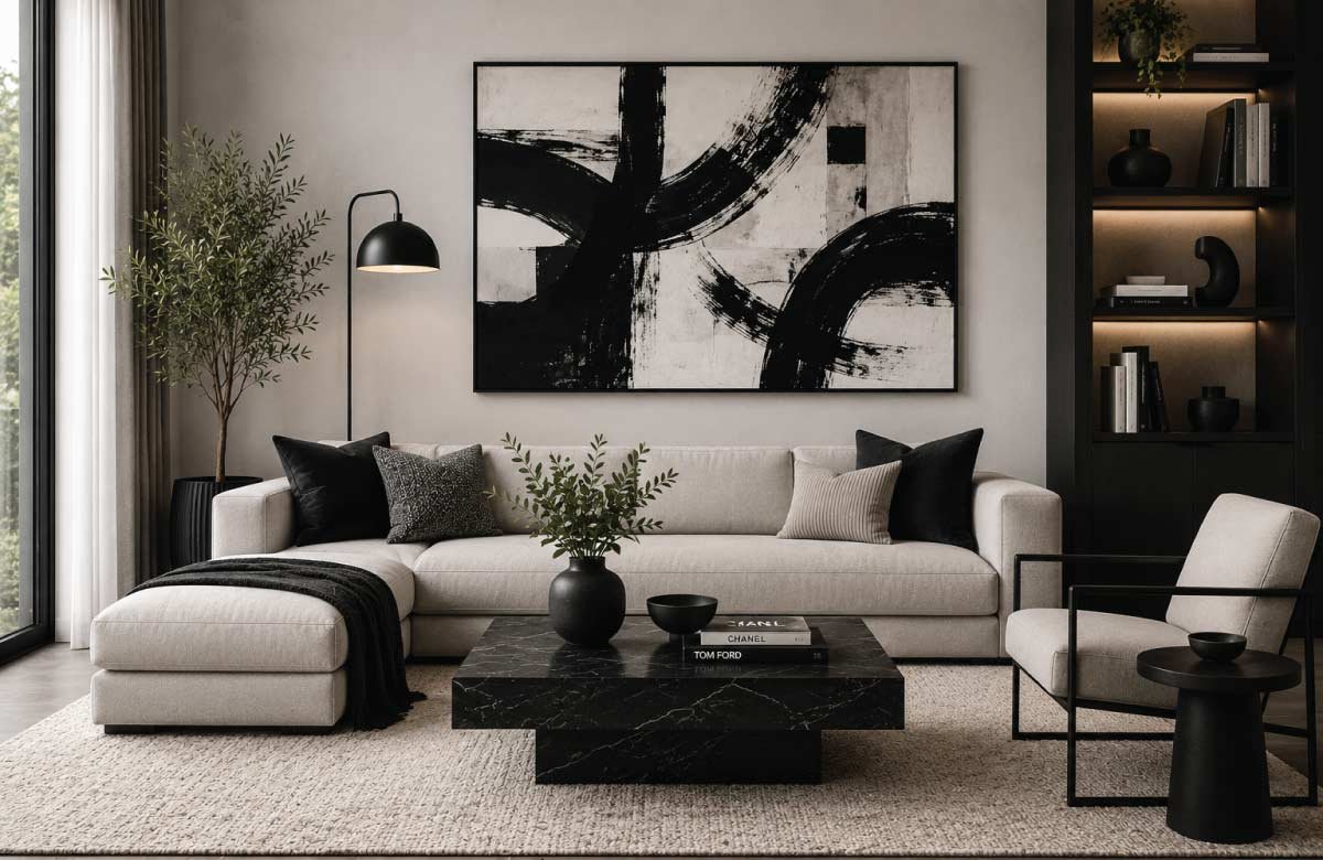 Black and White Abstract Art