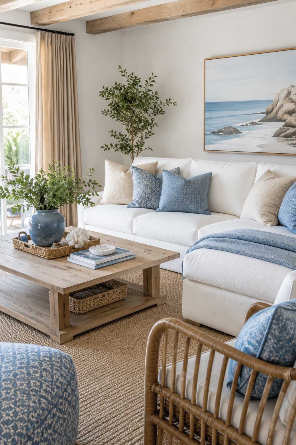 Blue, White & Natural Beige Scheme