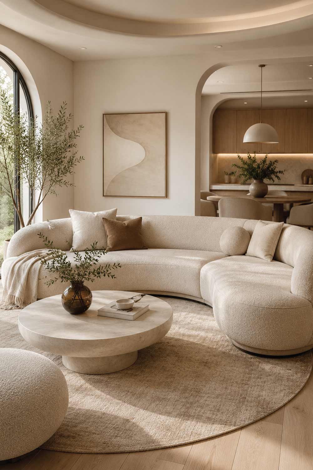 Contemporary Curved Sofa Design for Soft Elegance