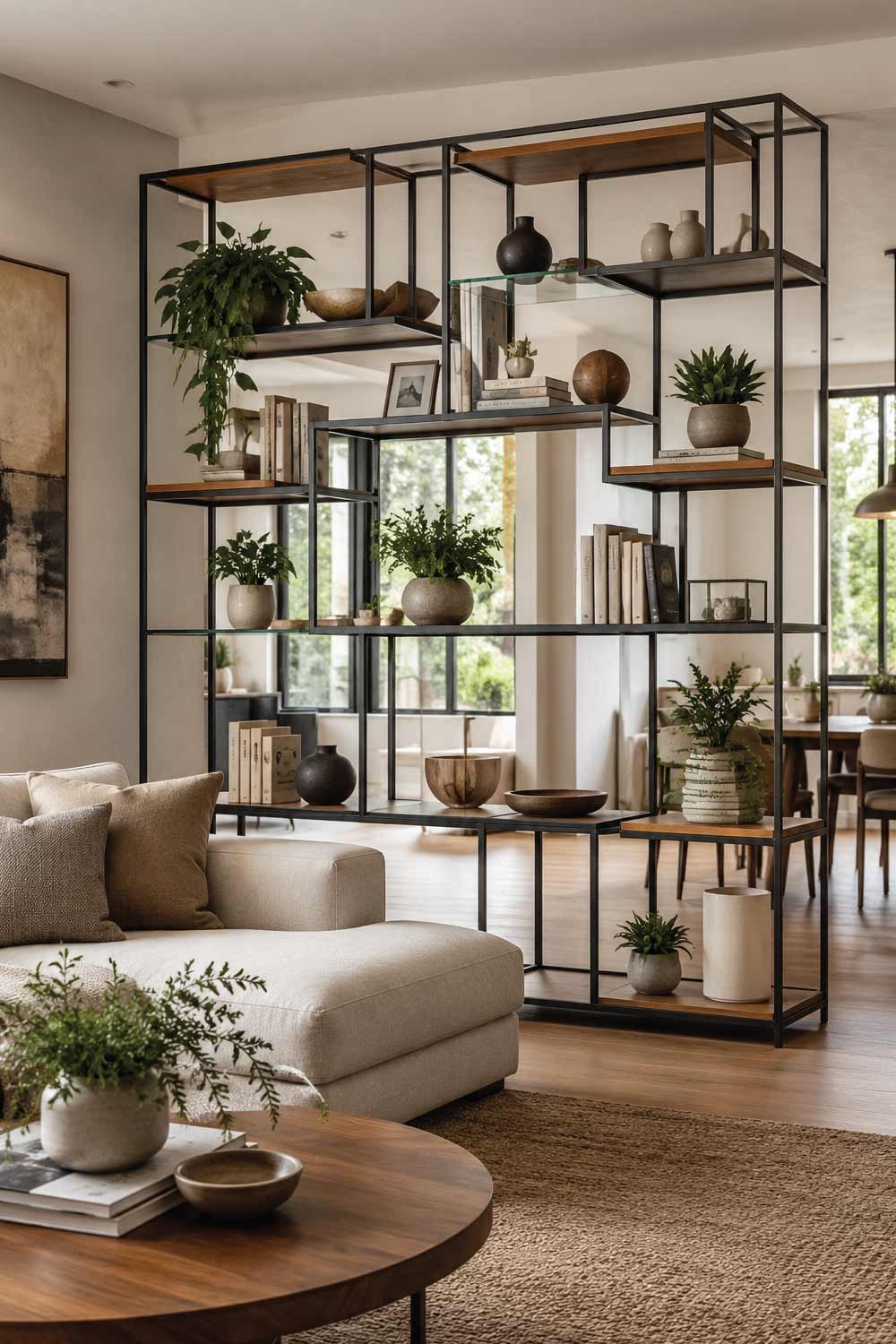 Contemporary Open-Concept Shelving Unit