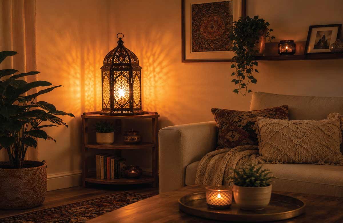 Corner Lantern Lamp for Cozy Ambiance