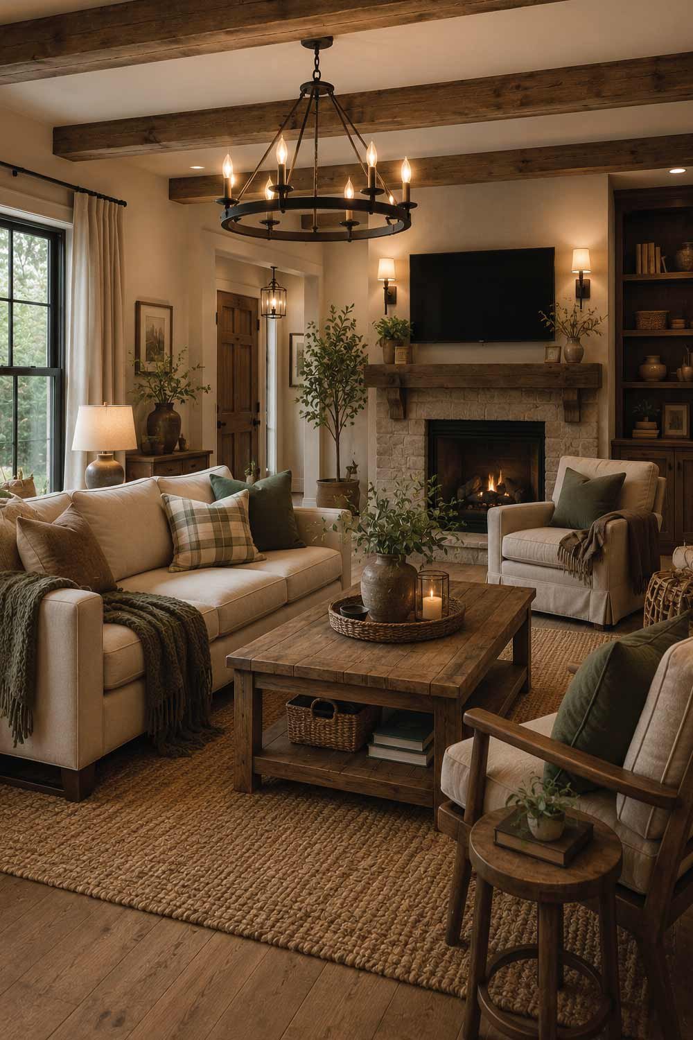 Cozy Modern Rustic Furniture Arrangement