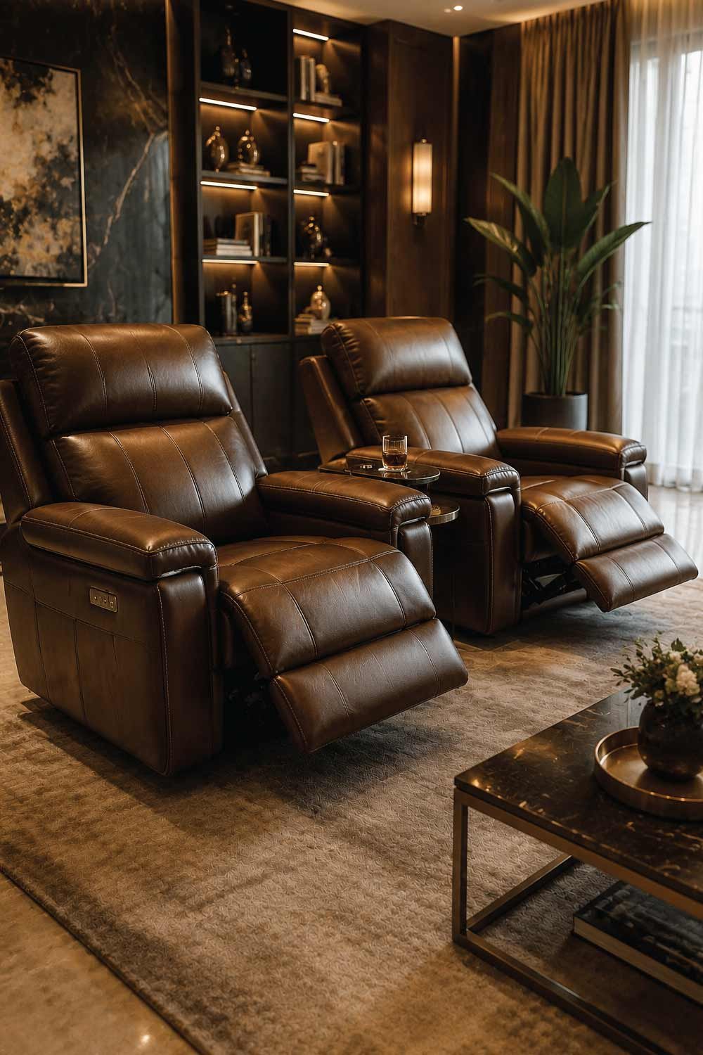 Designer Leather Recliner Seating