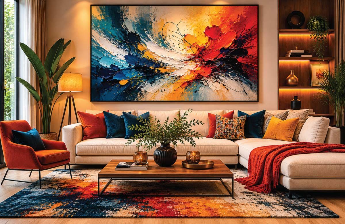 Expressive Abstract Art with Dynamic Movement