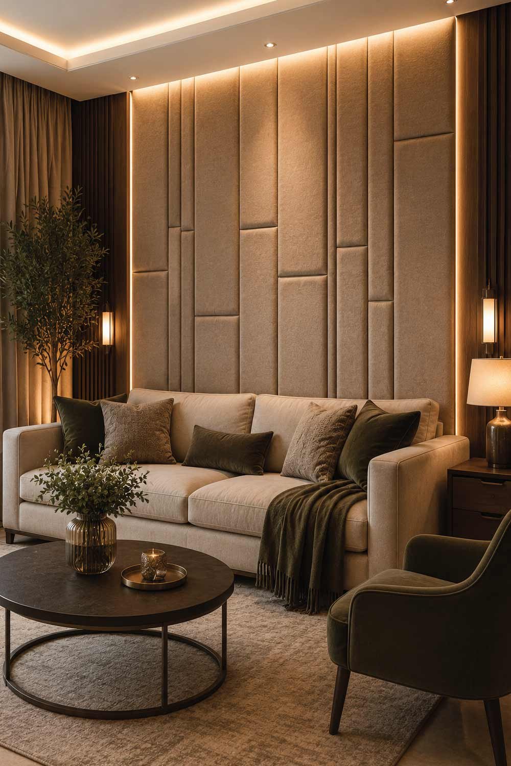 Fabric Panel Accent Wall for Soft Cozy Look