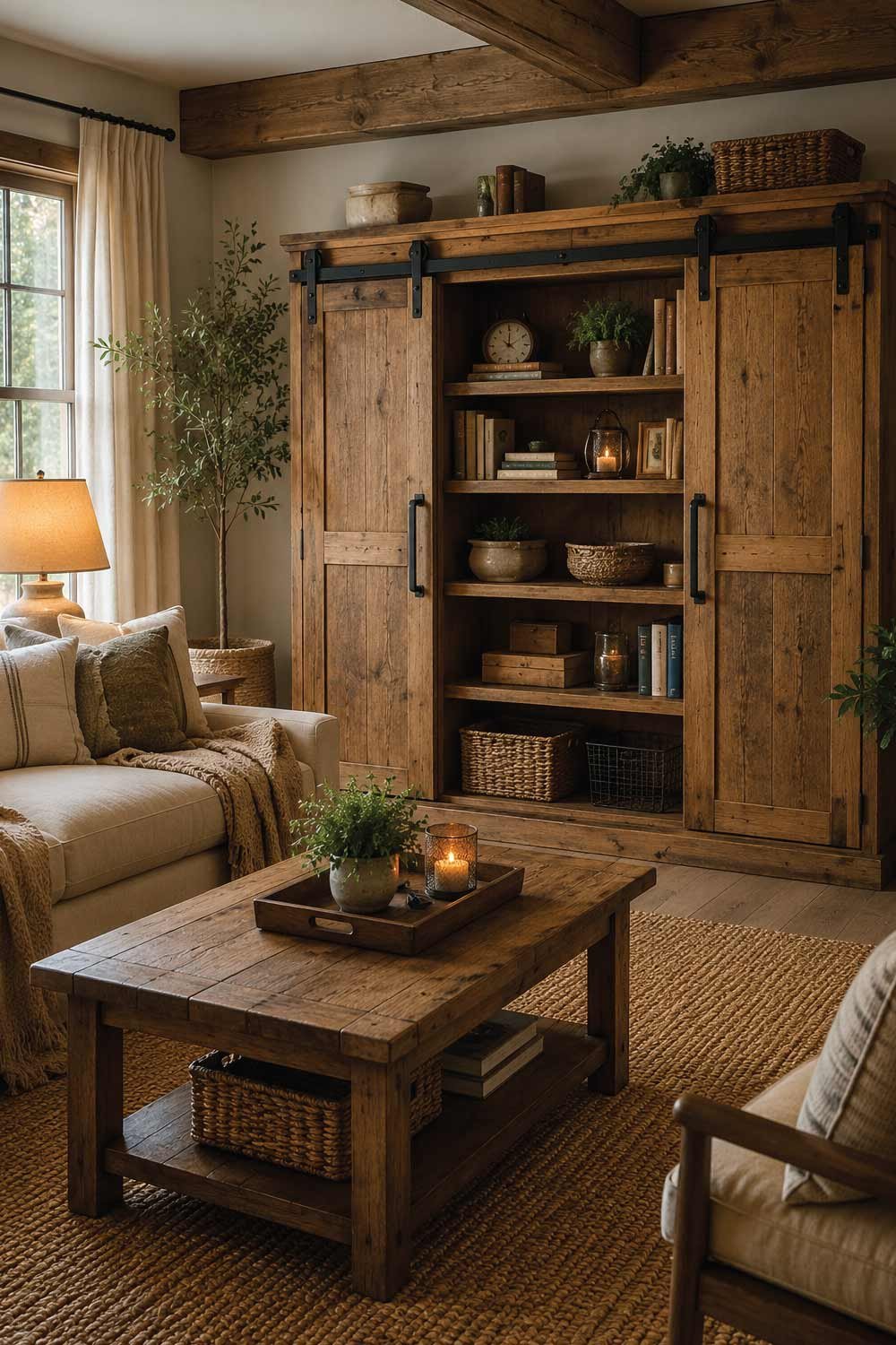 Farmhouse Style Wooden Storage Cabinets