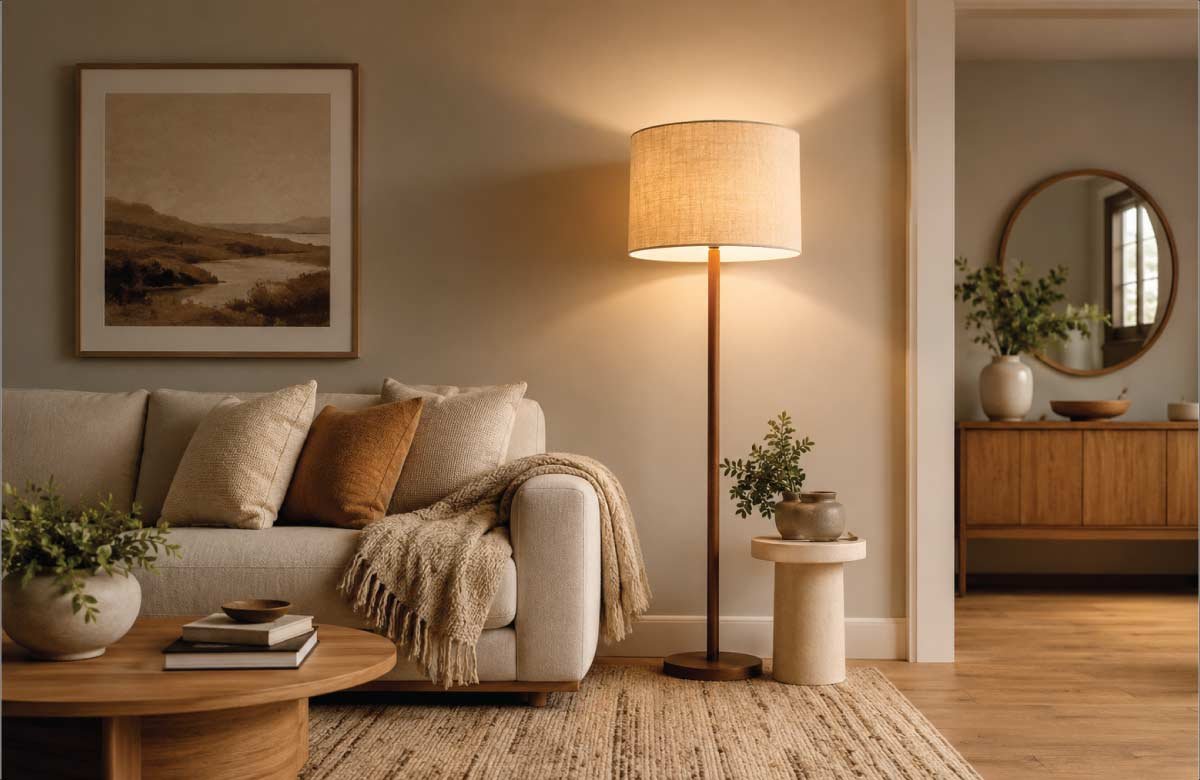 Floor Lamps with Fabric Shades
