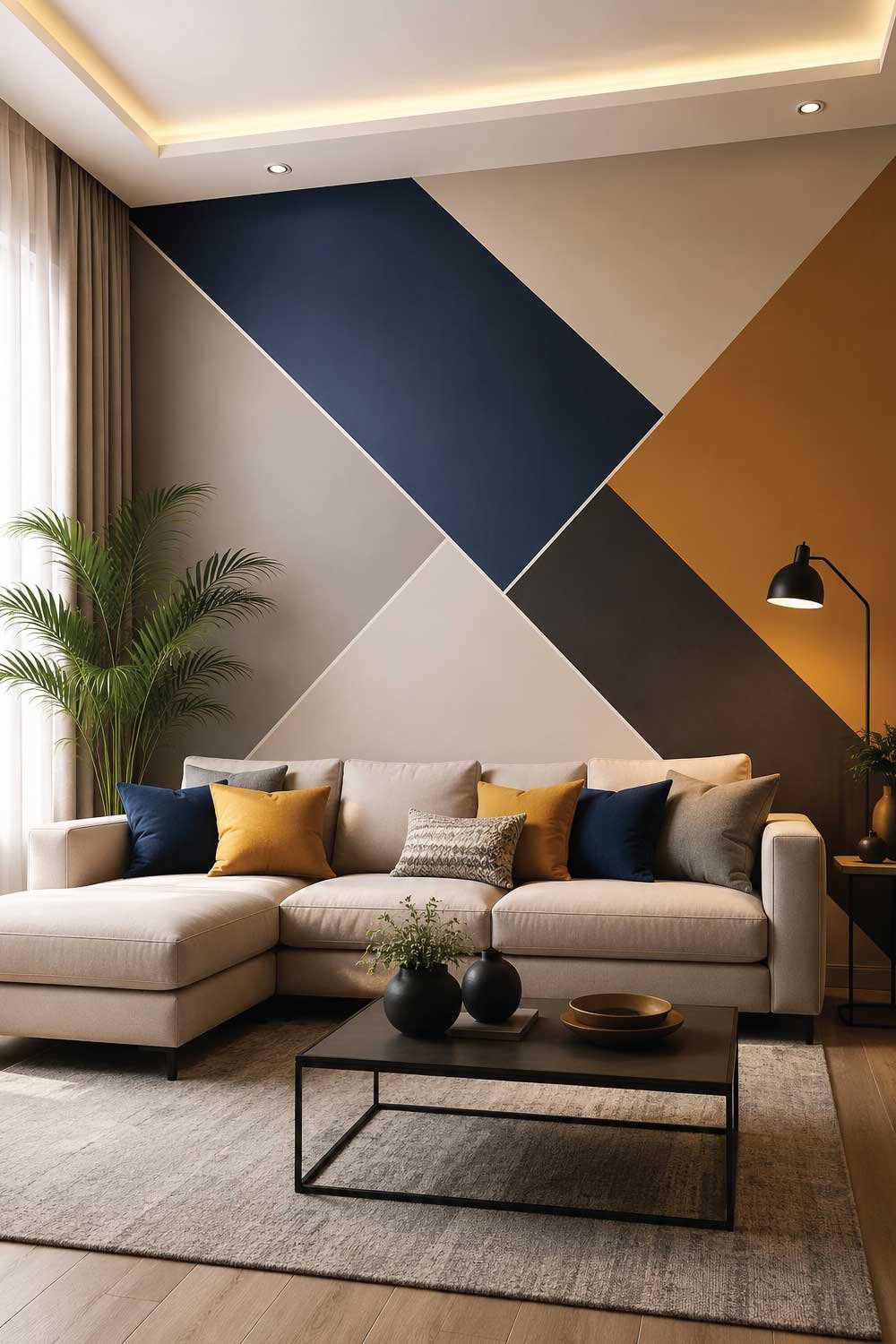 Geometric Paint Accent Wall for Modern Energy