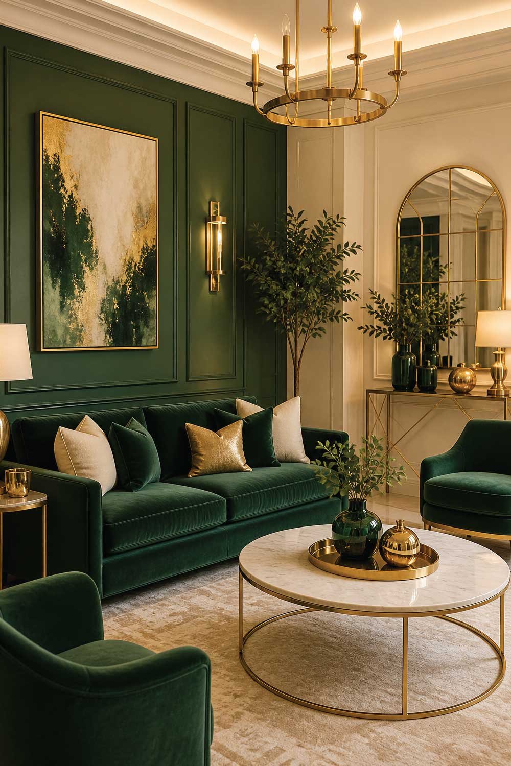 Green, Cream & Gold Elegant Scheme