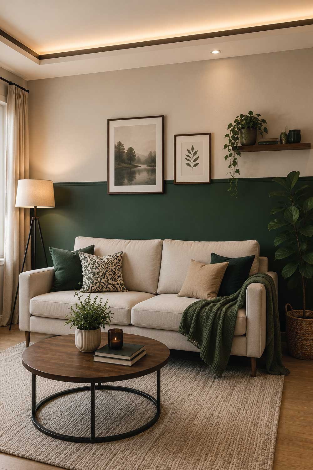 Half-Painted Accent Wall for Stylish Simplicity