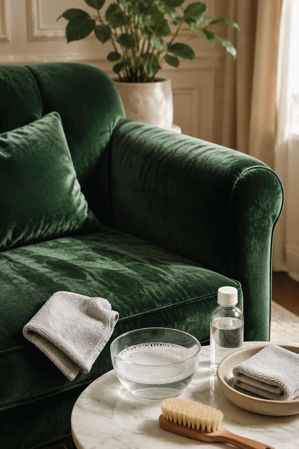 How to Clean Velvet Furniture with Water (When Allowed)
