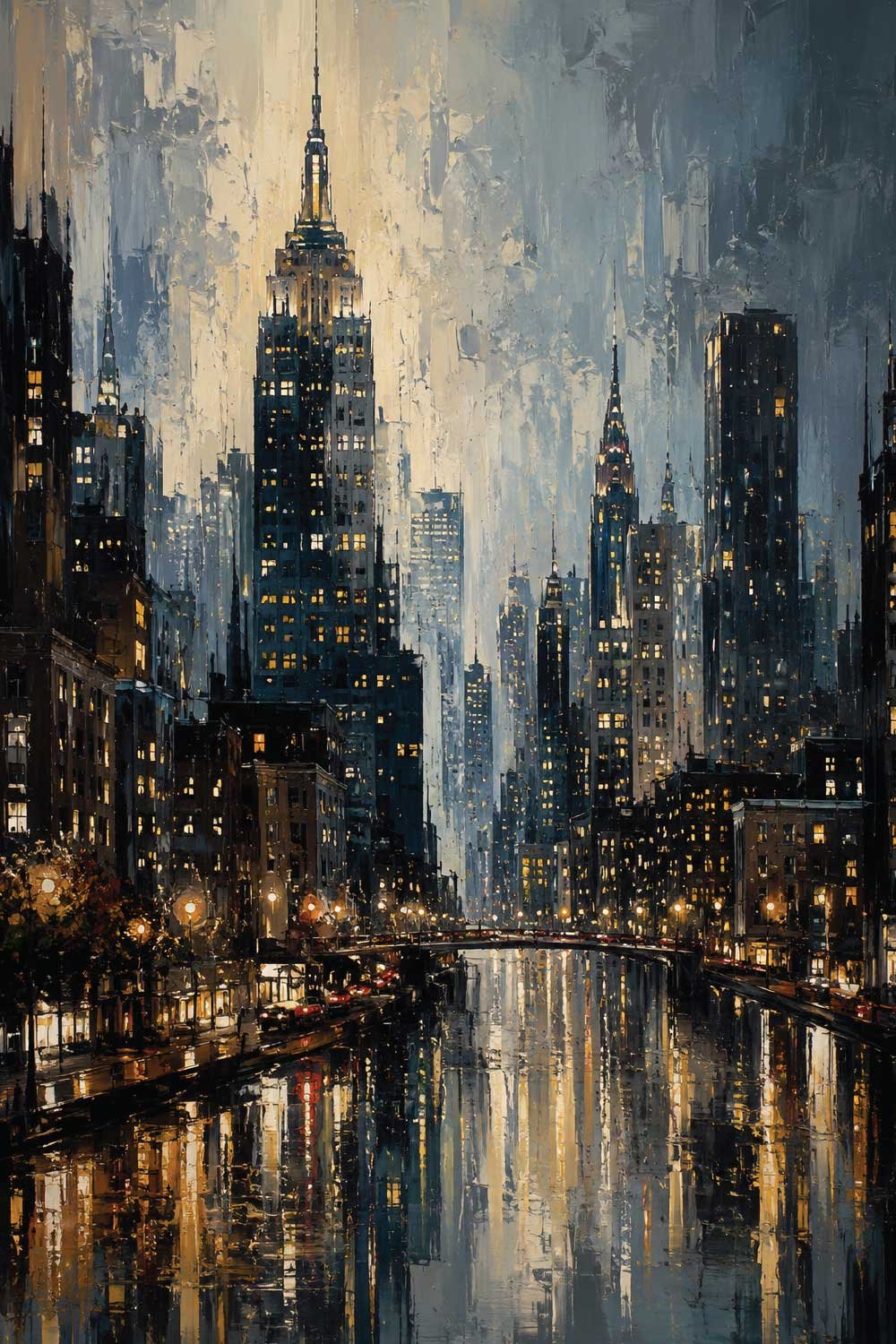 Large Cityscape Painting for Urban Vibe