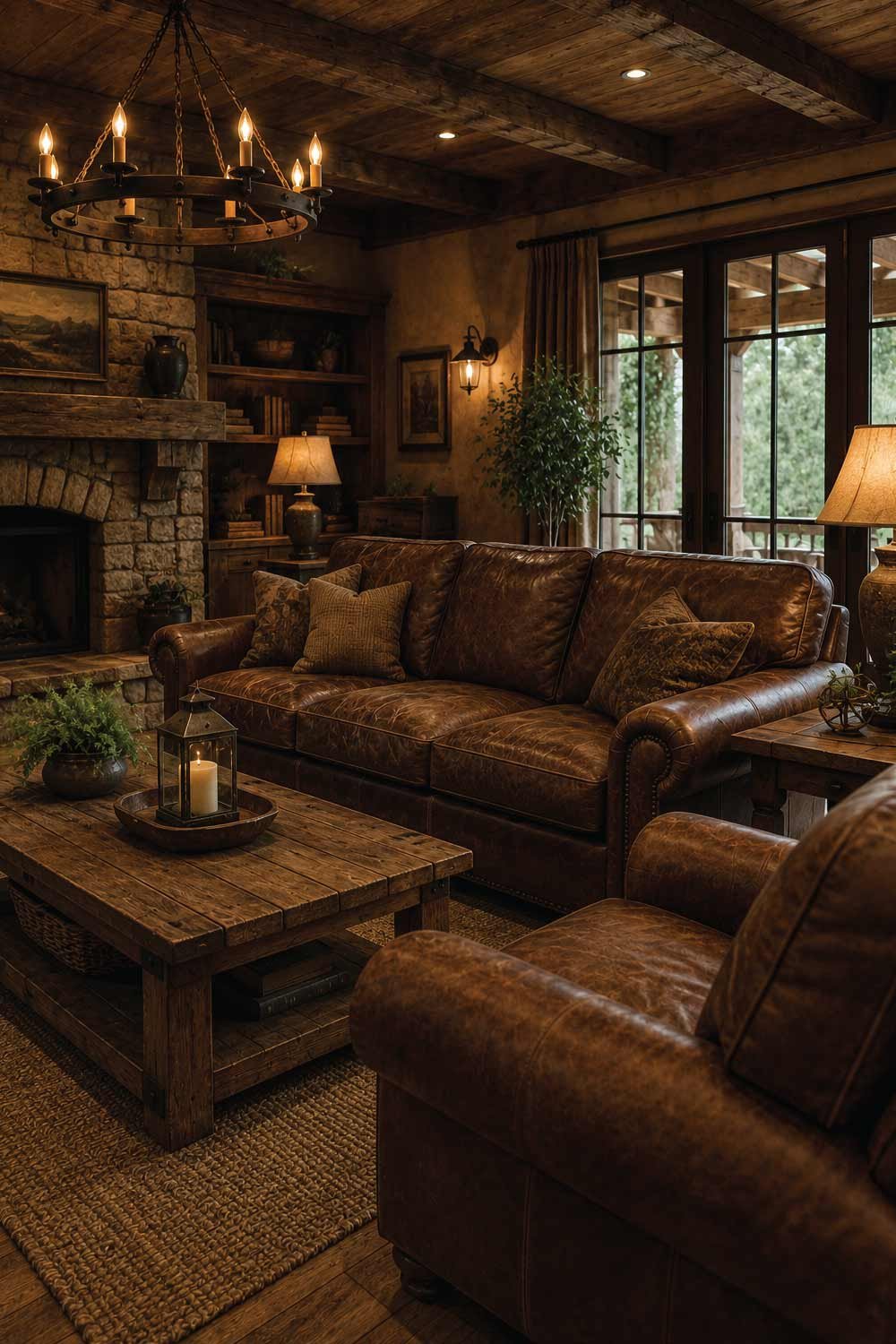Leather Sofas with Distressed Finish