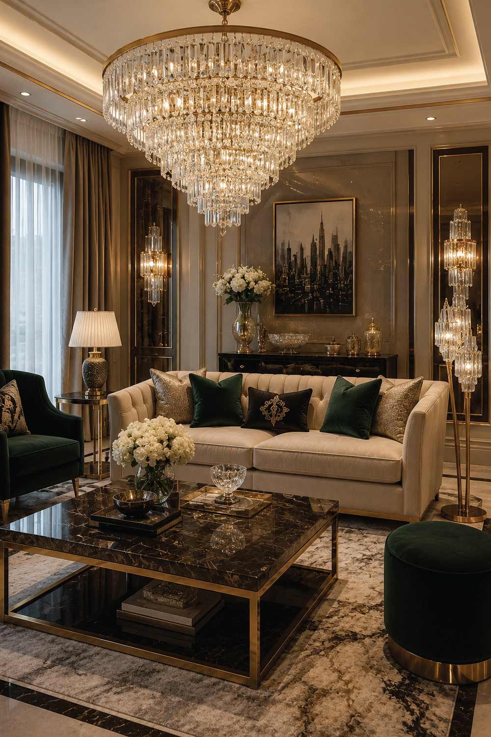 Luxury Crystal and Chandelier Lighting Furniture Accents