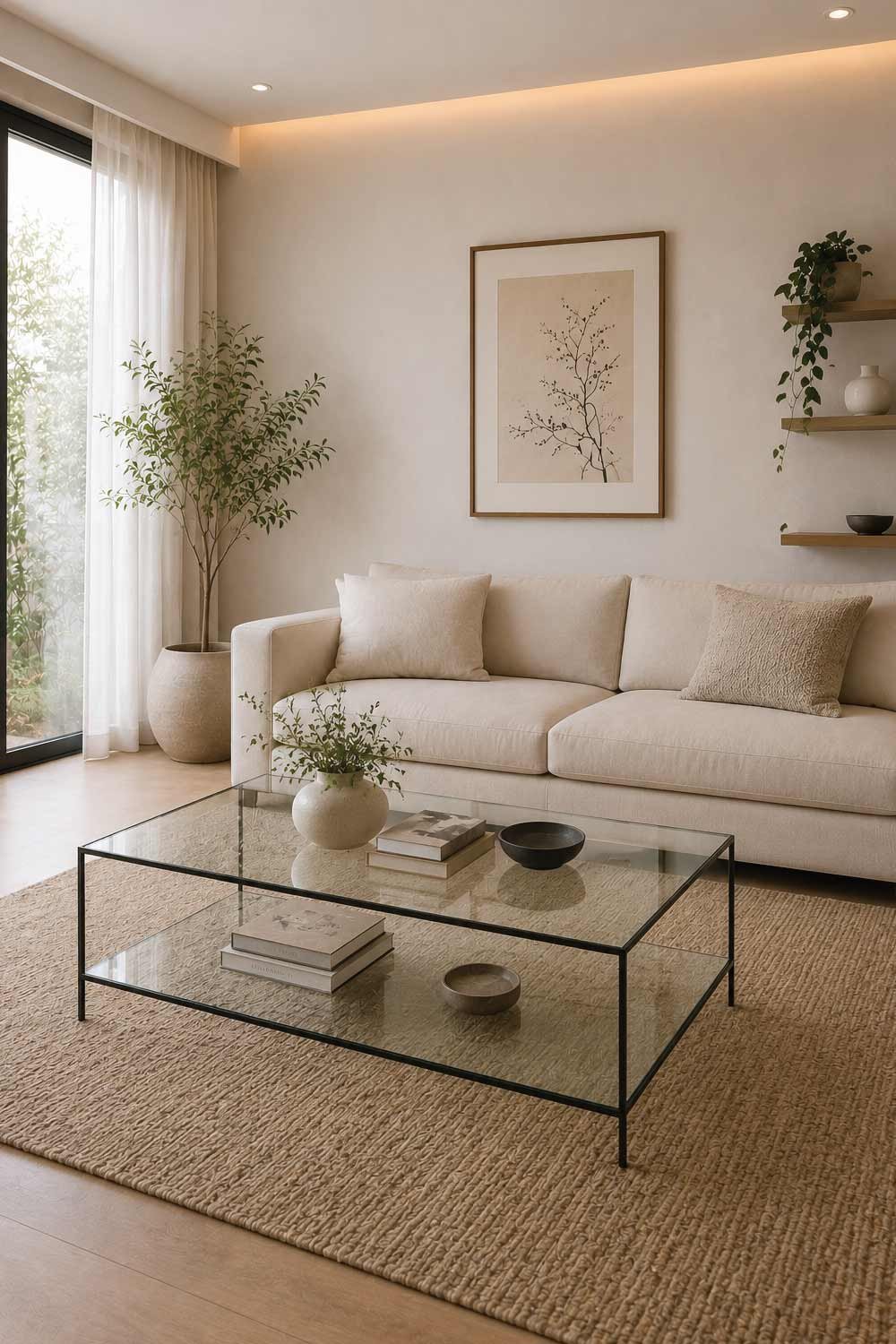 Minimalist Glass Coffee Table with Airy Design
