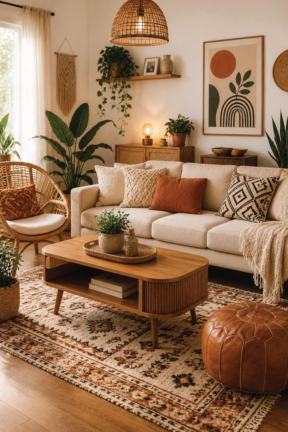 Modern Boho Living Room Furniture